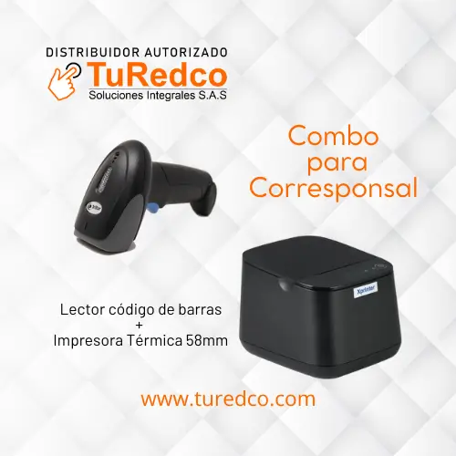 Combo Lector de código de barras e Impresora térmica